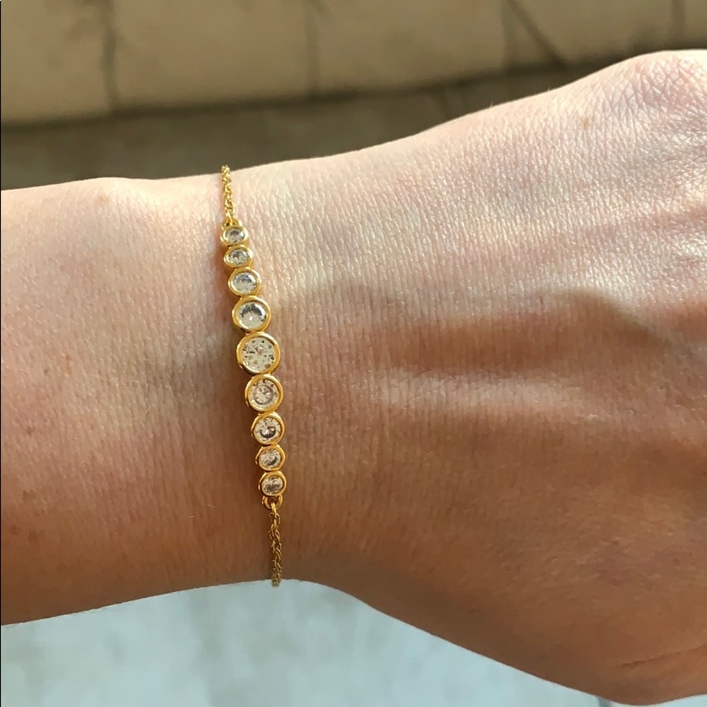 Kate spade crystal and gold adjustable bracelet